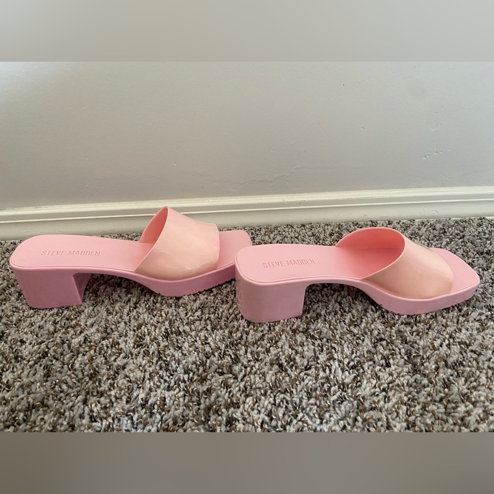 Steve Madden Harlin Pink Chunky Jelly Heel Sandal
